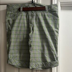 Green Plaid Women's Shorts